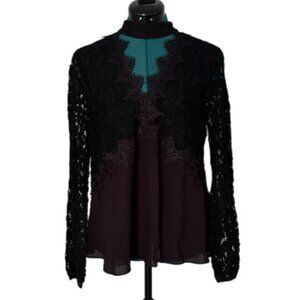 NWT Endless Rose Black Lace Top